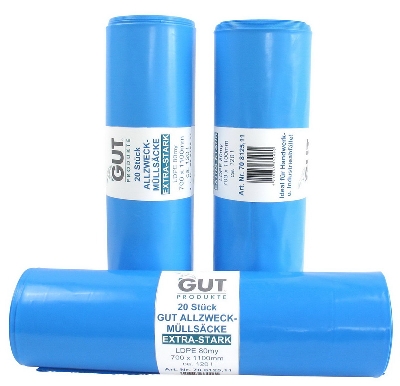 GUT- Allzweckmüllsack120l 80my,LDPE-extrastark-