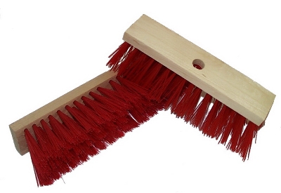 Elastonbesen rot29cm eingestielt mit 140cm Holz-Besenstiel 24mm